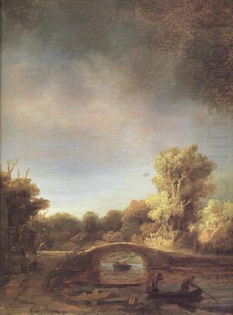 REMBRANDT Harmenszoon van Rijn Details of Landscape with a Stone Bridge (mk33) china oil painting image